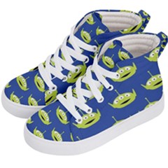 Alien Pattern Kids  Hi-top Skate Sneakers by Ndabl3x