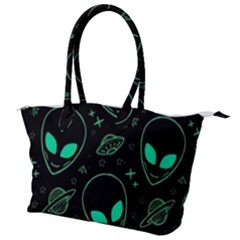 Alien Green Black Pattern Canvas Shoulder Bag by Ndabl3x