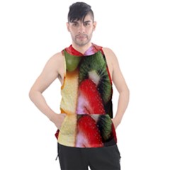 Fruits, Food, Green, Red, Strawberry, Yellow Men s Sleeveless Hoodie by nateshop