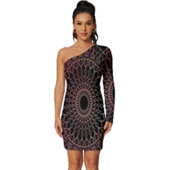 Mandala   Lockscreen , Aztec Long Sleeve One Shoulder Mini Dress by nateshop