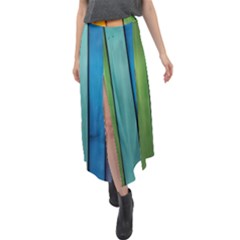 Rainbow Velour Split Maxi Skirt by zappwaits