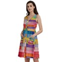 Rainbow Wood Sleeveless Dress With Pocket View2