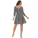 Stripes Shoulder Cut Out Zip Up Dress View4