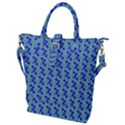 Skyblue Floral Buckle Top Tote Bag View1