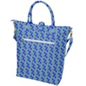 Skyblue Floral Buckle Top Tote Bag View2