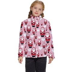 Christmas Santa Pattern Kids  Puffer Bubble Jacket Coat by Grandong