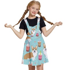 Welsh Corgis Dog Boba Tea Bubble Tea Cute Kawaii Kids  Apron Dress by Grandong