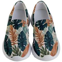 Tropical Leaf Kids Lightweight Slip Ons by Jack14