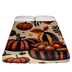 Thanksgiving Pattern Fitted Sheet (king Size) by Valentinaart