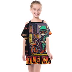 A Little Cat Kids  One Piece Chiffon Dress by Internationalstore