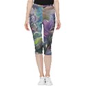 Abstract Blossoms  Inside Out Lightweight Velour Capri Leggings  View1