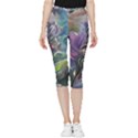 Abstract Blossoms  Inside Out Lightweight Velour Capri Leggings  View3