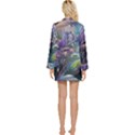 Abstract Blossoms  Long Sleeve Satin Robe View2