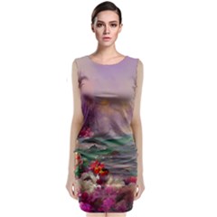 Abstract Flowers  Classic Sleeveless Midi Dress by Internationalstore