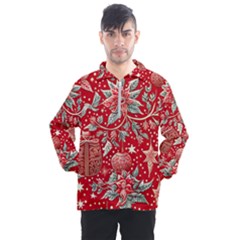 Christmas Pattern Men s Half Zip Pullover by Valentinaart