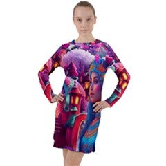 Fantasy Arts  Long Sleeve Hoodie Dress by Internationalstore