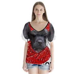 Black Hole T- Shirt Planet Eater Colour T- Shirt V-neck Flutter Sleeve Top by EnriqueJohnson