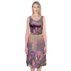 Floral Blossoms  Midi Sleeveless Dress by Internationalstore