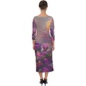 Floral Blossoms  Quarter Sleeve Midi Bodycon Dress View2