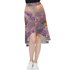 Floral Blossoms  Frill Hi Low Chiffon Skirt by Internationalstore