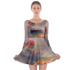 Floral Blossoms  Long Sleeve Skater Dress by Internationalstore