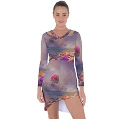 Floral Blossoms  Asymmetric Cut-out Shift Dress by Internationalstore