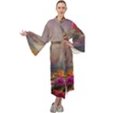 Floral Blossoms  Maxi Velvet Kimono View1