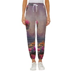 Floral Blossoms  Women s Cropped Drawstring Pants by Internationalstore