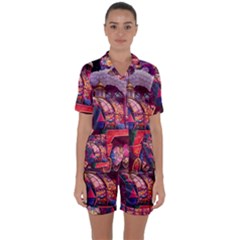 Fantasy  Satin Short Sleeve Pajamas Set by Internationalstore