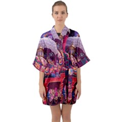 Fantasy  Half Sleeve Satin Kimono  by Internationalstore