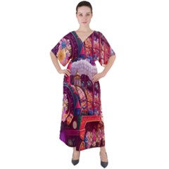 Fantasy  V-neck Boho Style Maxi Dress by Internationalstore