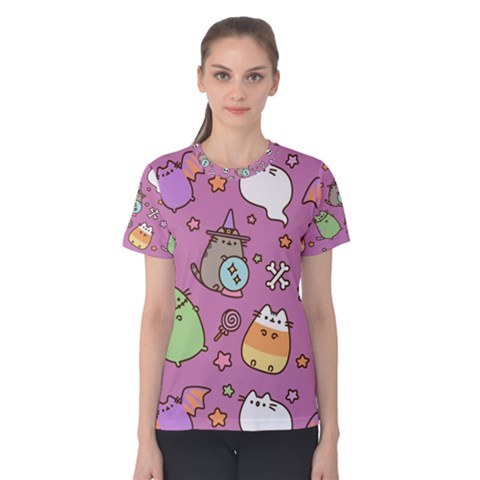 Pusheen Cat Women s Cotton T-shirt by Pakjumat