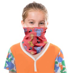 Elephant Monkey Dog Cartoon Face Covering Bandana (kids) by Pakjumat