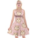 Cat Pattern Pink Cartoon Reversible Velvet Sleeveless Dress View1