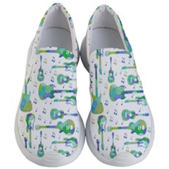 Guitars Music Notes Seamless Pattern Women s Lightweight Slip Ons by Pakjumat