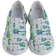 Guitars Music Notes Seamless Pattern Kids Lightweight Slip Ons by Pakjumat