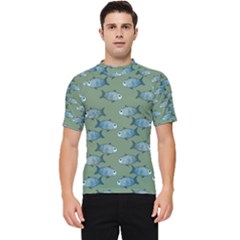 Fishes Pattern Background Men s Short Sleeve Rash Guard by Pakjumat