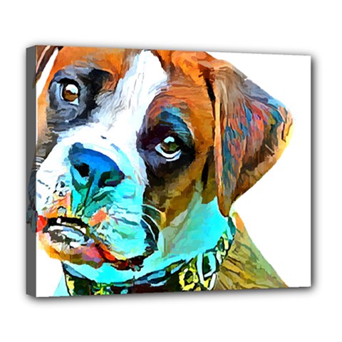 Boxer Dog Art T- Shirt Boxer Dog Art T- Shirt Deluxe Canvas 24  X 20  (stretched) by JamesGoode