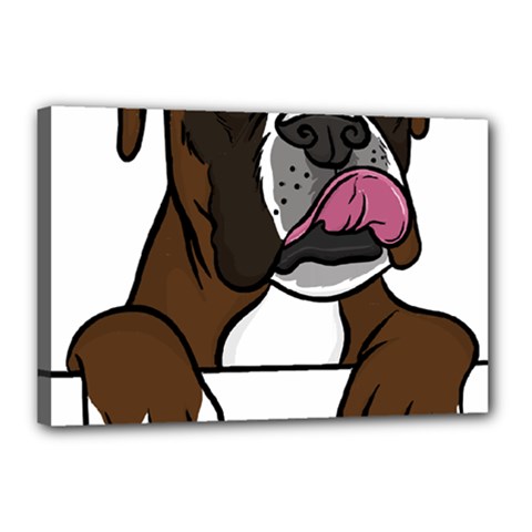 Boxer Dog T- Shirt Boxer T- Shirt Canvas 18  X 12  (stretched) by JamesGoode