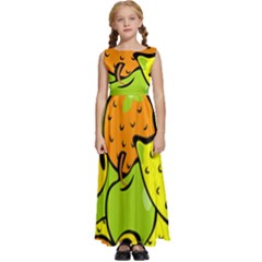 Fruit Food Wallpaper Kids  Satin Sleeveless Maxi Dress by Dutashop