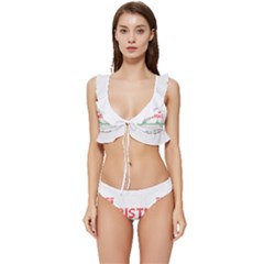 Bulldog T- Shirt Cute Bulldog T- Shirt Low Cut Ruffle Edge Bikini Set by JamesGoode