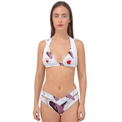 Bulldog T- Shirt Running Bulldog T- Shirt Double Strap Halter Bikini Set by JamesGoode