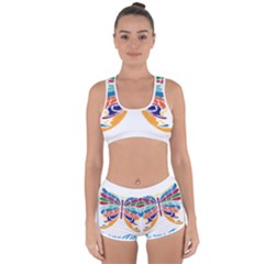 Butterfly Embroidery Effect T- Shirt Butterfly Embroidery Effect T- Shirt Racerback Boyleg Bikini Set by JamesGoode