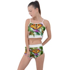 Butterfly T- Shirt Butterfly T- Shirt Summer Cropped Co-ord Set by JamesGoode