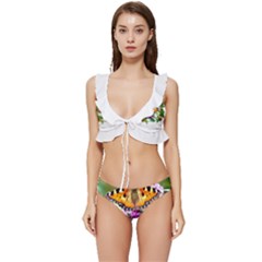 Butterfly T- Shirt Butterfly T- Shirt Low Cut Ruffle Edge Bikini Set by JamesGoode