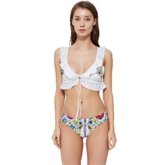 Butterfly T- Shirt Butterfly T- Shirt Low Cut Ruffle Edge Bikini Set by JamesGoode