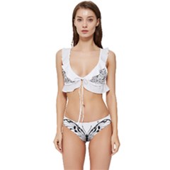 Butterfly T- Shirt Moon Butterfly T- Shirt Low Cut Ruffle Edge Bikini Set by JamesGoode