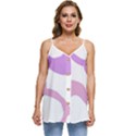 Abstract Pattern Mixed Colored Swirl T- Shirt Abstract Pattern Mixed Colored Swirl T- Shirt Casual Spaghetti Strap Chiffon Top View1