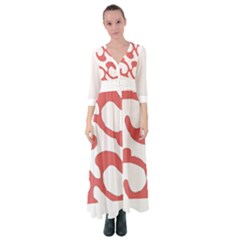 Abstract Pattern Red Swirl T- Shirt Abstract Pattern Red Swirl T- Shirt Button Up Maxi Dress by EnriqueJohnson