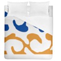 Abstract Swirl Gold And Blue Pattern T- Shirt Abstract Swirl Gold And Blue Pattern T- Shirt Duvet Cover (Queen Size) View1